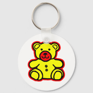 Teddy Bear Red Yellow The MUSEUM Zazzle Geschenke Schlüsselanhänger