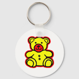 Teddy Bear Red Yellow The MUSEUM Zazzle Geschenke Schlüsselanhänger