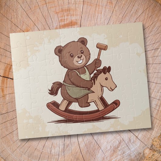 Teddy Bear reitet ein Rockpferd Puzzle
