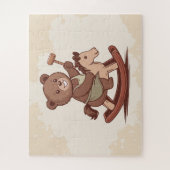 Teddy Bear reitet ein Rockpferd Puzzle (Vertikal)