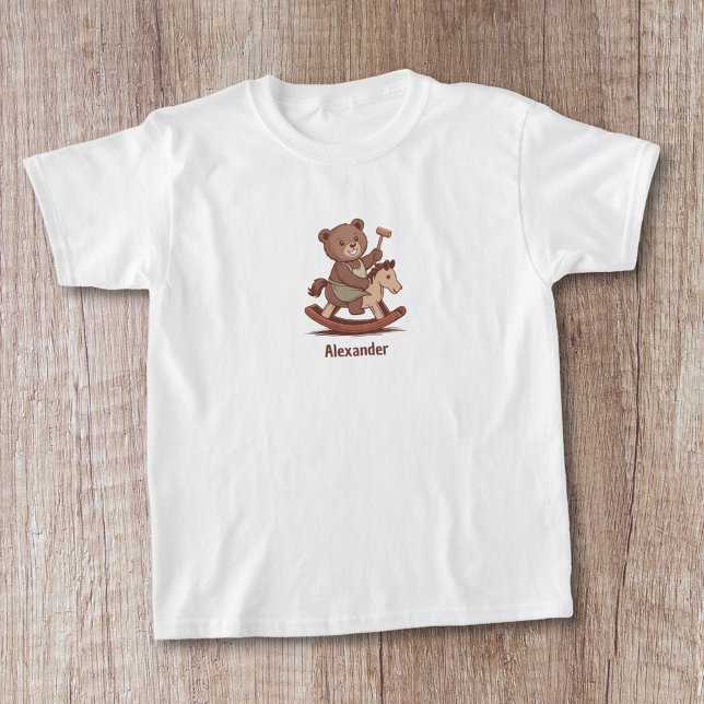 Teddy Bear reitet ein Rockpferd T-Shirt (Teddy Bear riding a Rocking Horse T-Shirt)