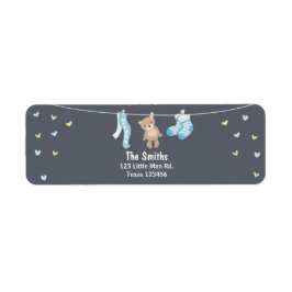 Teddy Bear Return Address Blue