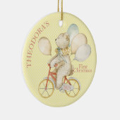 Teddy Bear Ride Bike Baby's First Keramik Ornament (Rechts)
