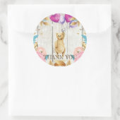 Teddy Bear Rustic Vielen Dank Runder Aufkleber (Tasche)