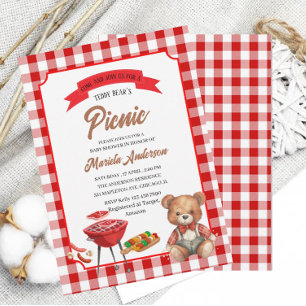 Teddy Bear`s Picnic Party Watercolor BabEinladung Einladung