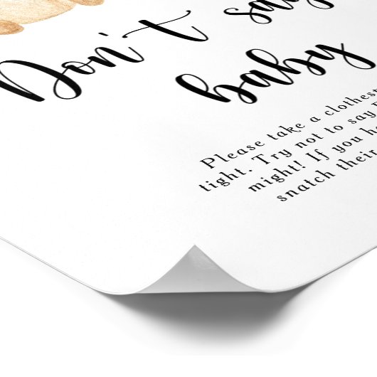 Teddy Bear Sag nicht Baby Poster (Ecke)