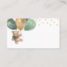 Teddy Bear Sage Green Balloons Babydusche