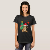 Teddy Bear Santa Hat Christmas Tree Pajama Cute X  T-Shirt (Vorne ganz)