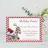 Teddy Bear Santa Holiday Einladung (Stehend Vorderseite)