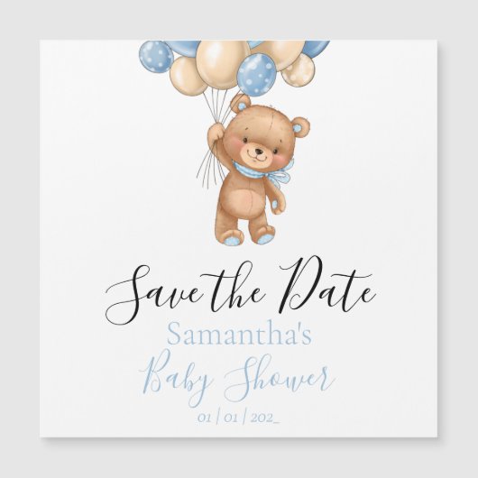 Teddy Bear Save the Date Magnetkarte (Vorderseite)