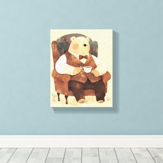 Teddy Bear Scandinavian baby room art Leinwanddruck (Insitu (Holzboden))