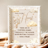 Teddy bear Schnuller Hunt Funny Game Sign Poster