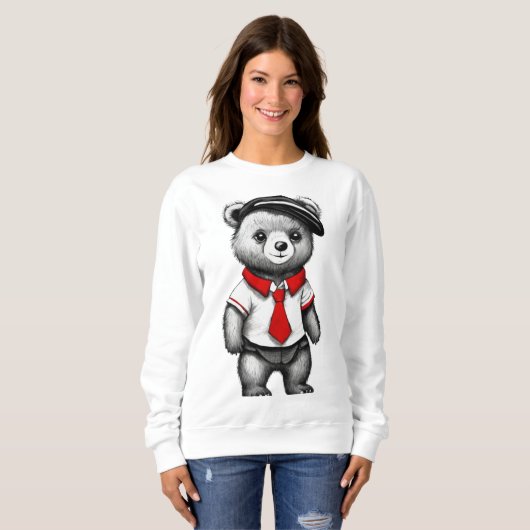Teddy Bear School Uniform Süße Tier Design Sweatshirt (Vorne ganz)