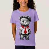 Teddy Bear School Uniform Süße Tier Design T-Shirt (Vorderseite)