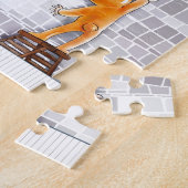 Teddy Bear schreibt auf Brick Wall Puzzle (Seite)