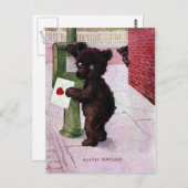 Teddy Bear sendet Liebe Letter Postkarte (Vorne/Hinten)