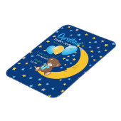 Teddy Bear sitzt auf dem Mond Baby Birth Stats Magnet (Linke Seite)