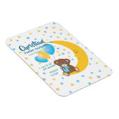 Teddy Bear sitzt auf dem Mond Baby Birth Stats Magnet (Rechte Seite)