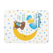 Teddy Bear sitzt auf dem Mond Baby Birth Stats Magnet (Horizontal)