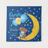 Teddy Bear sitzt auf dem Mond Baby Birth Stats