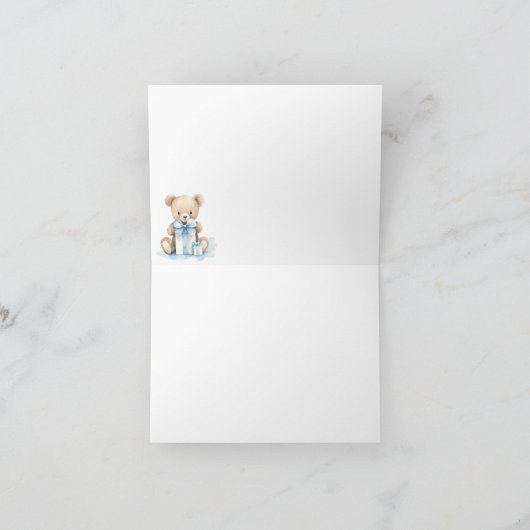 Teddy Bear sitzt in einem Teepee Danke Notiz Einladung (Innenseite)