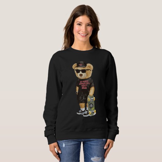 Teddy Bear Skating Lover Tshirt - Cool Skateboardi (Vorne ganz)