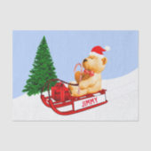 Teddy Bear Sled Weihnachtsgeschenk Wrapping Seidenpapier (Vorderseite)