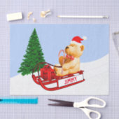 Teddy Bear Sled Weihnachtsgeschenk Wrapping Seidenpapier (Handwerk)