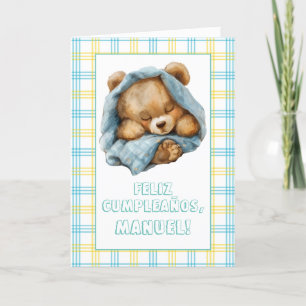 Teddy Bear Sleeping #16 Happy Birthday Card Feiertagskarte