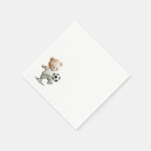 Teddy Bear Soccer Baby Shower  Serviette (Ecke)