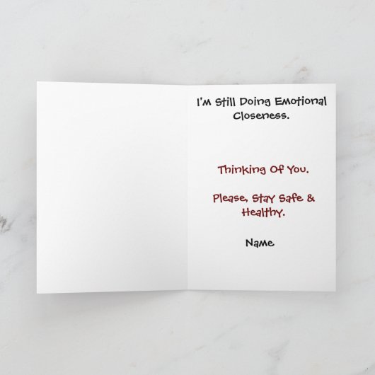 Teddy Bear Social Distancing Grußkarte Karte (Innenseite)