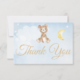Teddy Bear Soft Watercolor Blue Danke Karte
