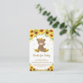 Teddy Bear Sonnenblumendusche Bringen Sie ein Buch Begleitkarte (Stehend Vorderseite)