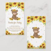 Teddy Bear Sonnenblumendusche Bringen Sie ein Buch Begleitkarte (Vorne/Hinten)