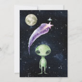 Teddy Bear Space-Themed Kindergeburt Einladung (Rückseite)