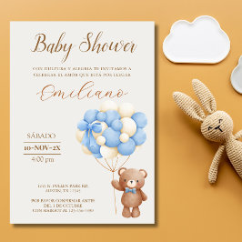 Teddy Bear Spanish Baby Dusche Balloons Einladung