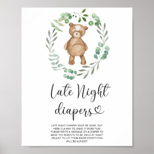 Teddy Bear \ Spate night diaper Spiel Poster