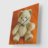 Teddy bear square wall clock quadratische wanduhr (Winkel)