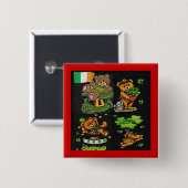 Teddy Bear St. Patrick's Day Collection Button (Vorne & Hinten)