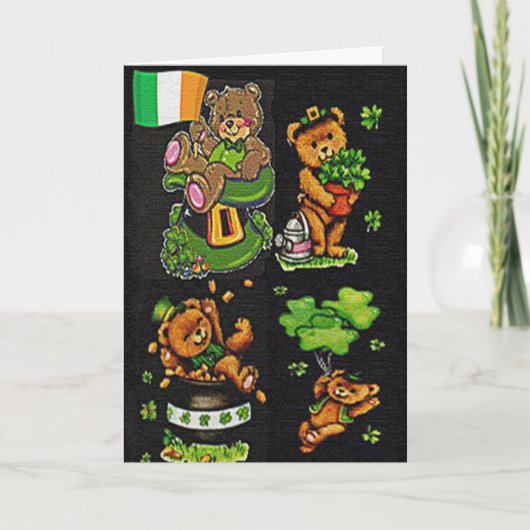 Teddy Bear St. Patrick's Day Collection Karte (Vorderseite)