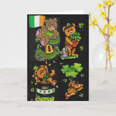 Teddy Bear St. Patrick's Day Collection Karte (Gelbe Blume)