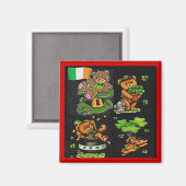 Teddy Bear St. Patrick's Day Collection Magnet (Vorderseite/Rückseite)