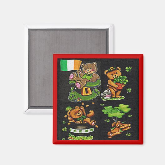 Teddy Bear St. Patrick's Day Collection Magnet (Vorderseite/Rückseite)