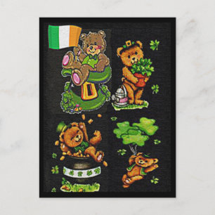 Teddy Bear St. Patrick's Day Collection Postkarte