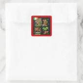 Teddy Bear St. Patrick's Day Collection Quadratischer Aufkleber (Tasche)