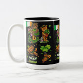 Teddy Bear St. Patrick's Day Collection Zweifarbige Tasse (Links)