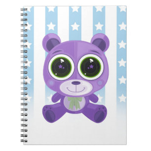 Teddy Bear - Star Eye Lila Notizblock