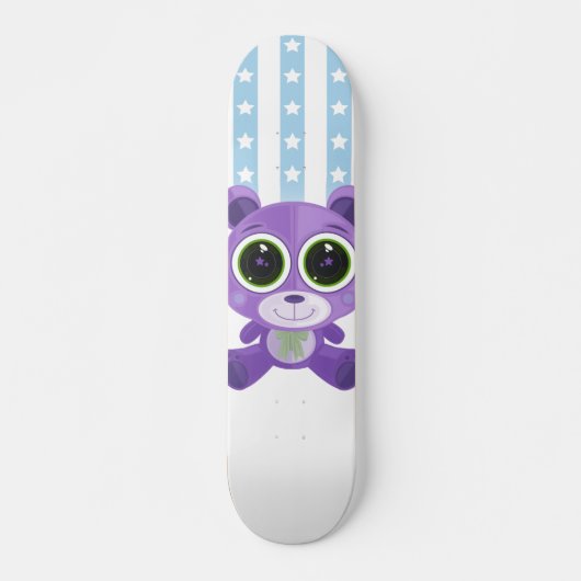 Teddy Bear - Star Eye Lila Skateboard (Vorne)