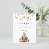 Teddy bear stars Zelt Baby Dusche Danke Karte (Stehend Vorderseite)