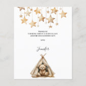 Teddy bear stars Zelt Baby Dusche Danke Karte (Rückseite)